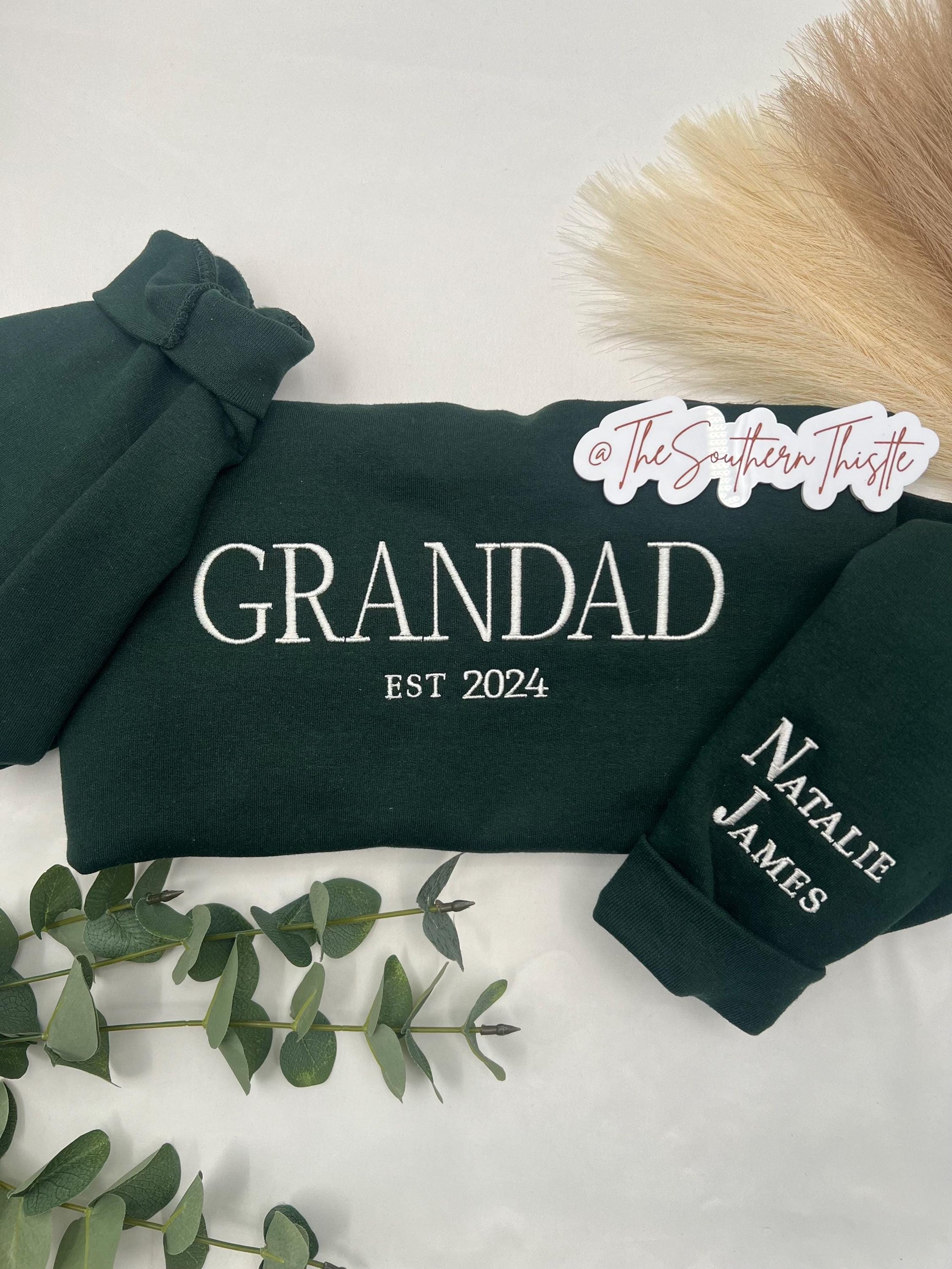 Personalized Embroidered Grandad Sweatshirt β Custom Name & Established Year