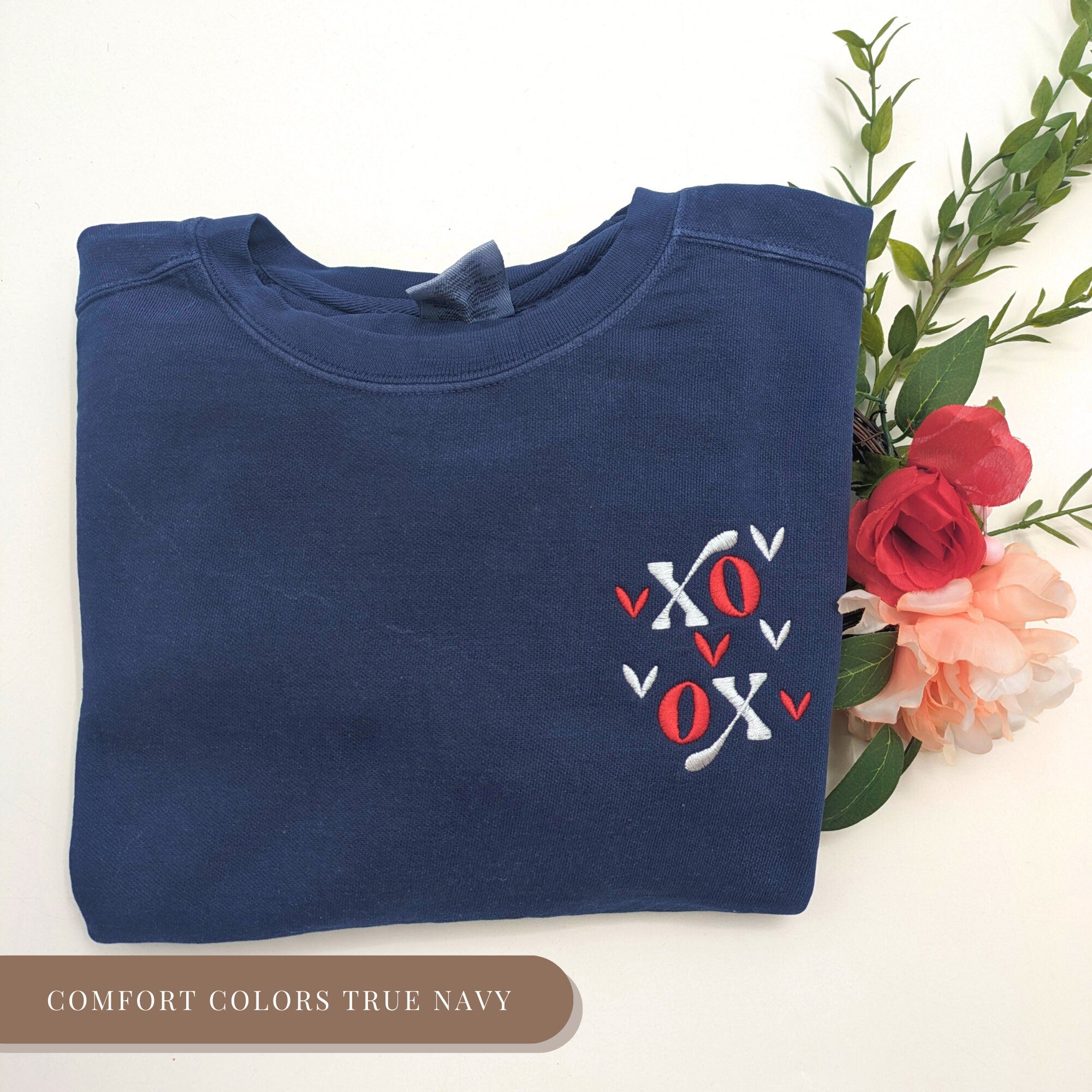 XOXO Embroidered Sweatshirt – Cute Valentine’s Day Crewneck