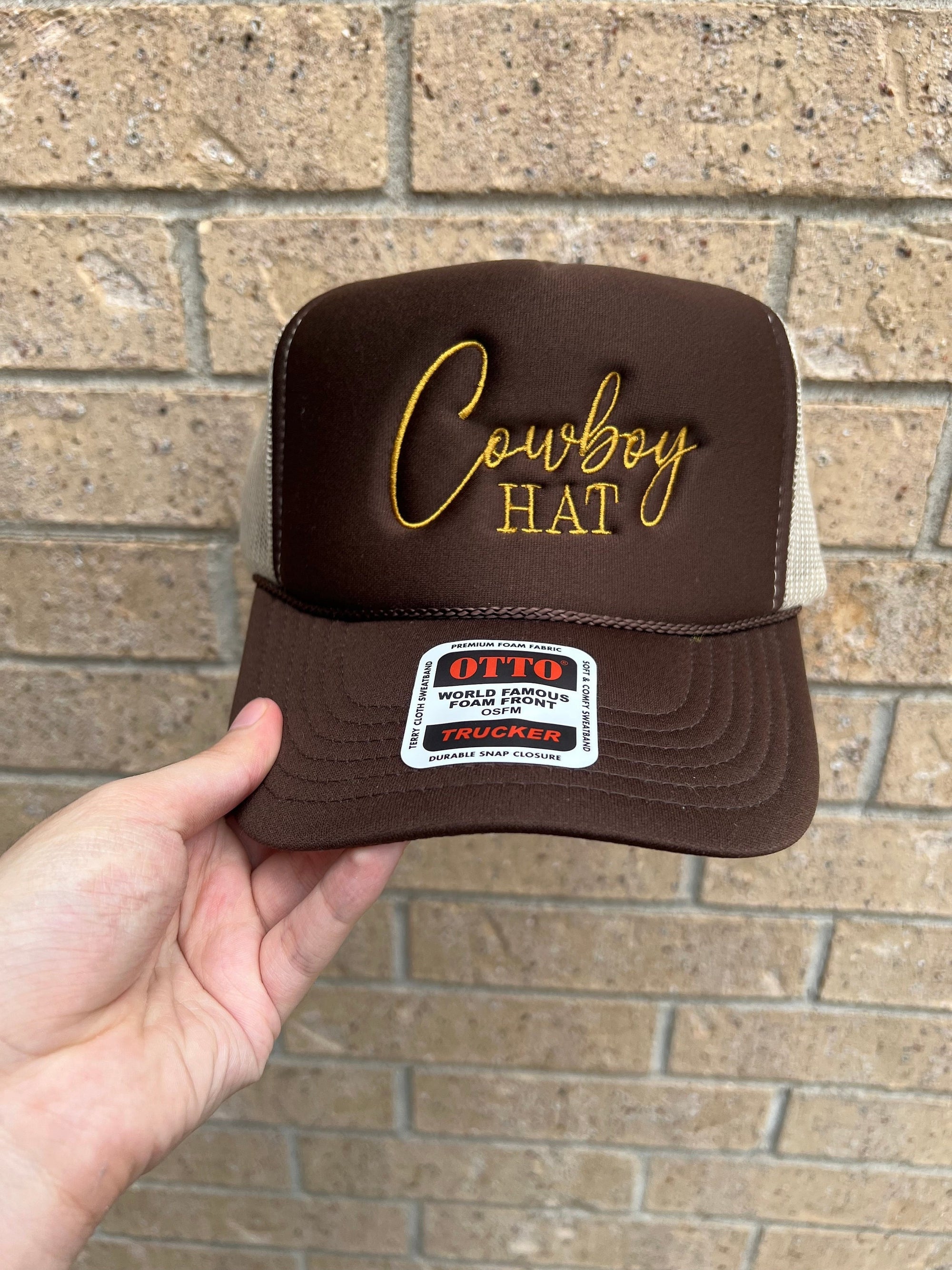 Embroidered Cowboy Hat Trucker Hat