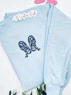 Floral Bunny Ears Embroidered Sweatshirt – Elegant Easter Crewneck