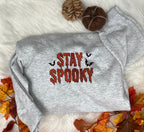 Stay Spooky Embroidered Sweatshirt – Bold Halloween Lettering with Bats
