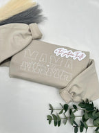 Stacked MAMA Embroidered Sweatshirt – Neutral Block Letter Comfort Colors Crewneck