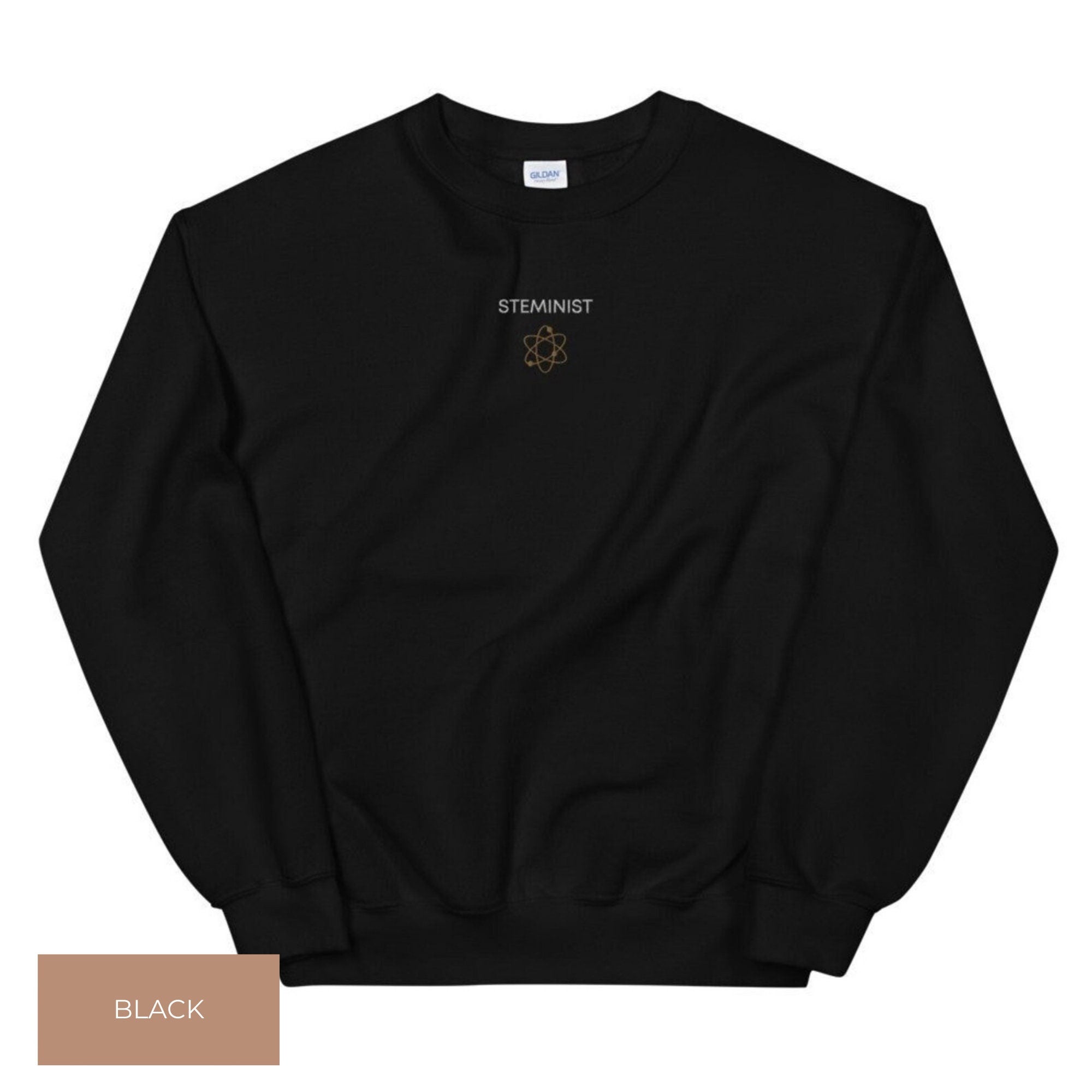 STEMinist Embroidered Sweatshirt – Science & Feminism Empowerment Crewneck