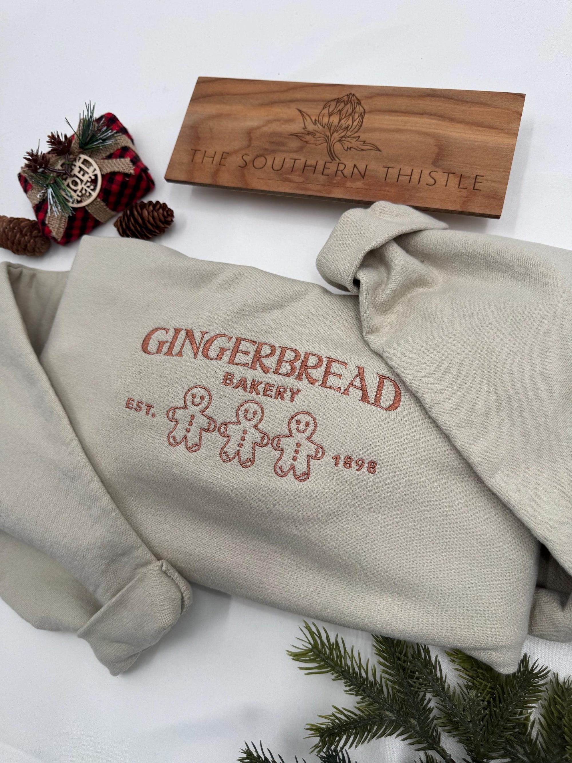 Embroidered Gingerbread Cookies Sweatshirt - Funny Christmas Crewneck for Winter Gifts