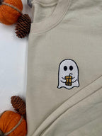 Boba Ghost Embroidered Sweatshirt – Cute Halloween Bubble Tea Pullover