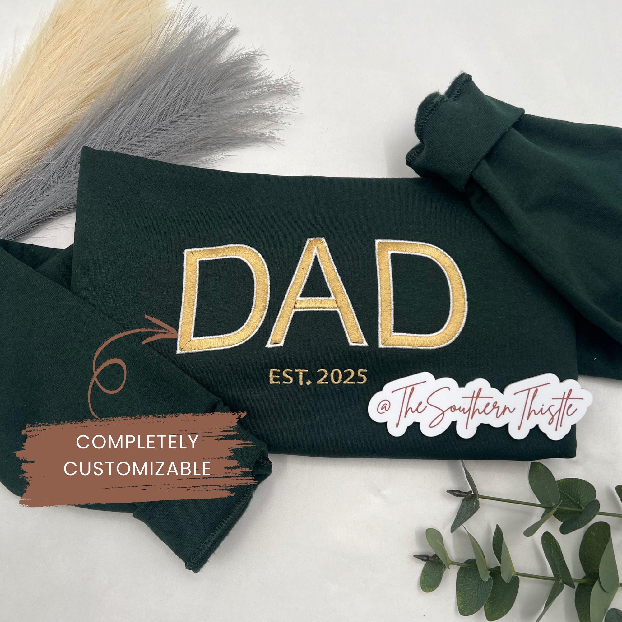 Custom Embroidered Dad Sweatshirt – Classic Varsity Block Design