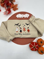 ’Tis the Season Goose Embroidered Sweatshirt – Cute Halloween Pullover with Witches and Pumpkins