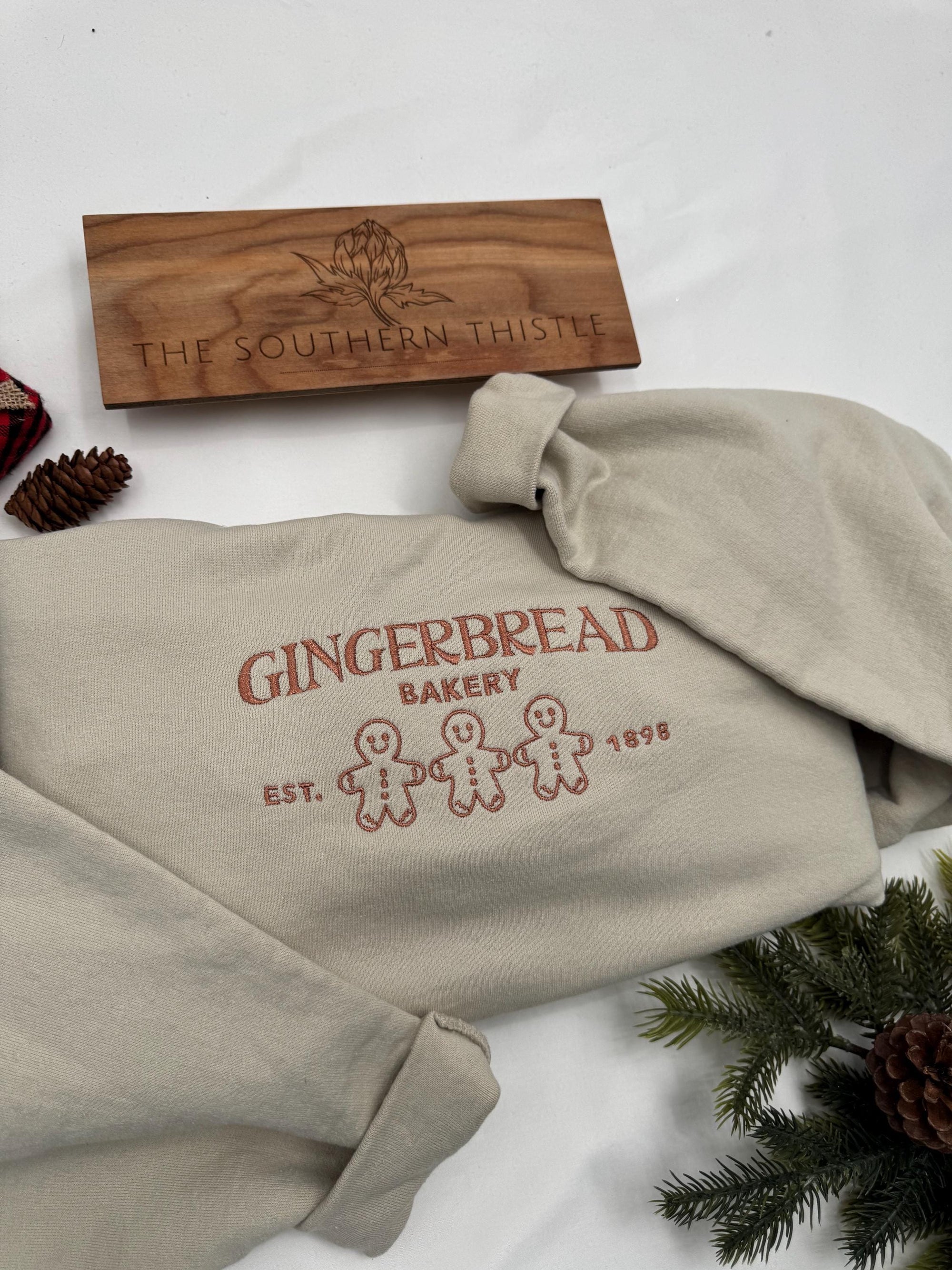 Embroidered Gingerbread Cookies Sweatshirt - Funny Christmas Crewneck for Winter Gifts