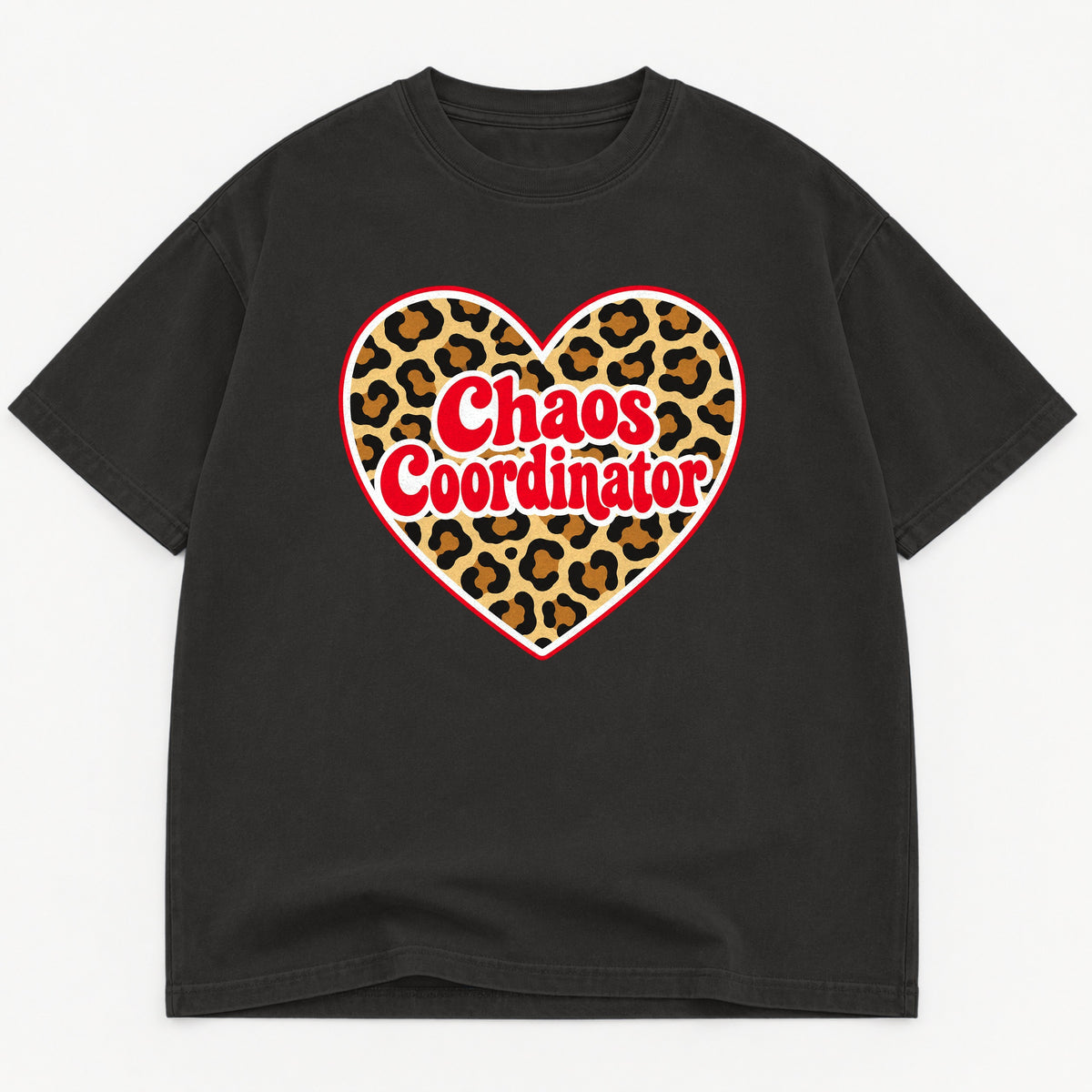Chaos Coordinator graphic tee for women in Black, oversized garment-dyed shirt by The Southern Thistle