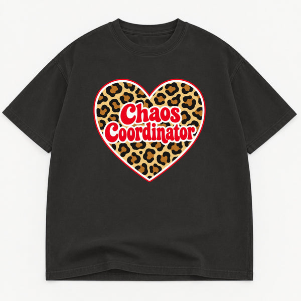 Chaos Coordinator graphic tee for women in Black, oversized garment-dyed shirt by The Southern Thistle