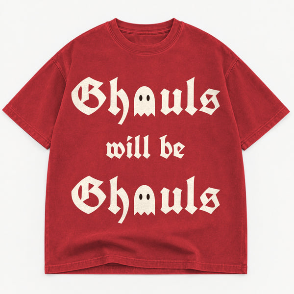 Ghouls Will Be Ghouls graphic tee for women in Black, oversized garment-dyed shirt by The Southern Thistle