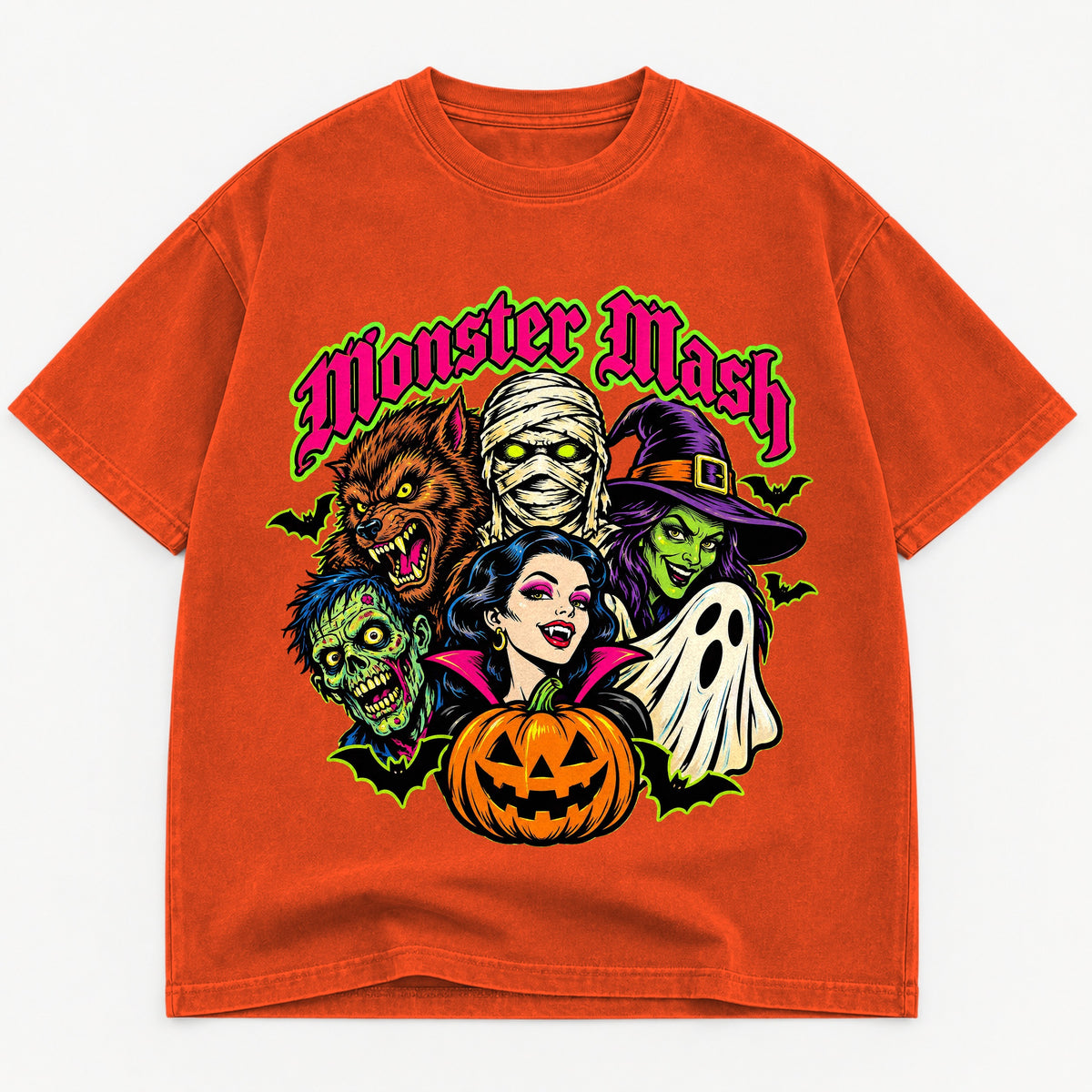 Monster Mash graphic tee for women in Black, oversized garment-dyed shirt by The Southern Thistle