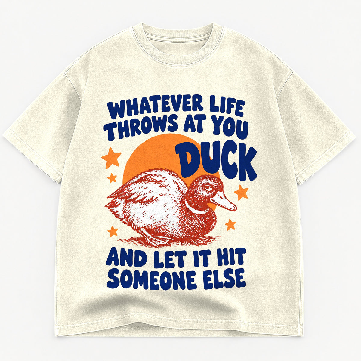 Whatever Life Throws At You graphic tee for women in Cream, oversized garment-dyed shirt by The Southern Thistle