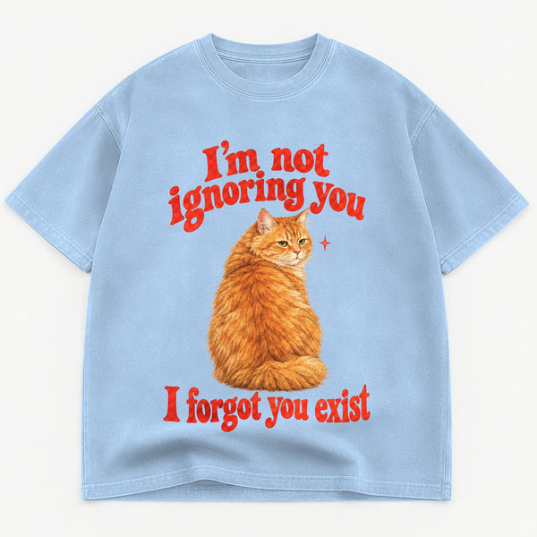 I'm Not Ignoring You I Forgot You Exist graphic tee for women in Cream, oversized garment-dyed shirt by The Southern Thistle