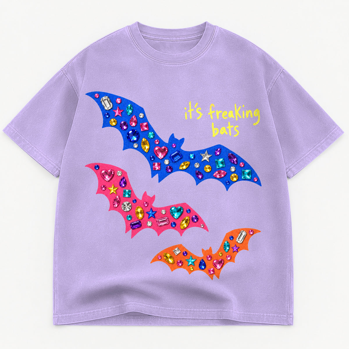 It's Freaking Bats graphic tee for women in Black, oversized garment-dyed shirt by The Southern Thistle