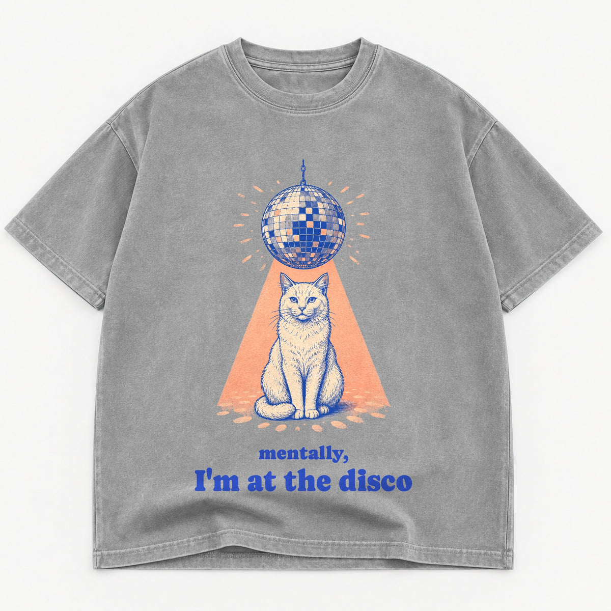 Mentally I'm At The Disco graphic tee for women in Cement, oversized garment-dyed shirt by The Southern Thistle