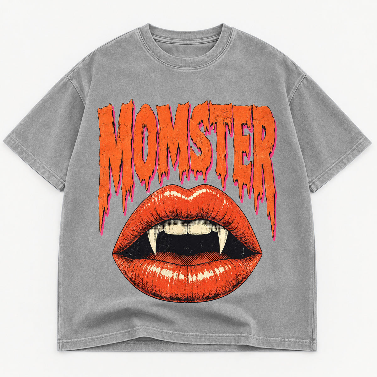 Momster graphic tee for women in Black, oversized garment-dyed shirt by The Southern Thistle