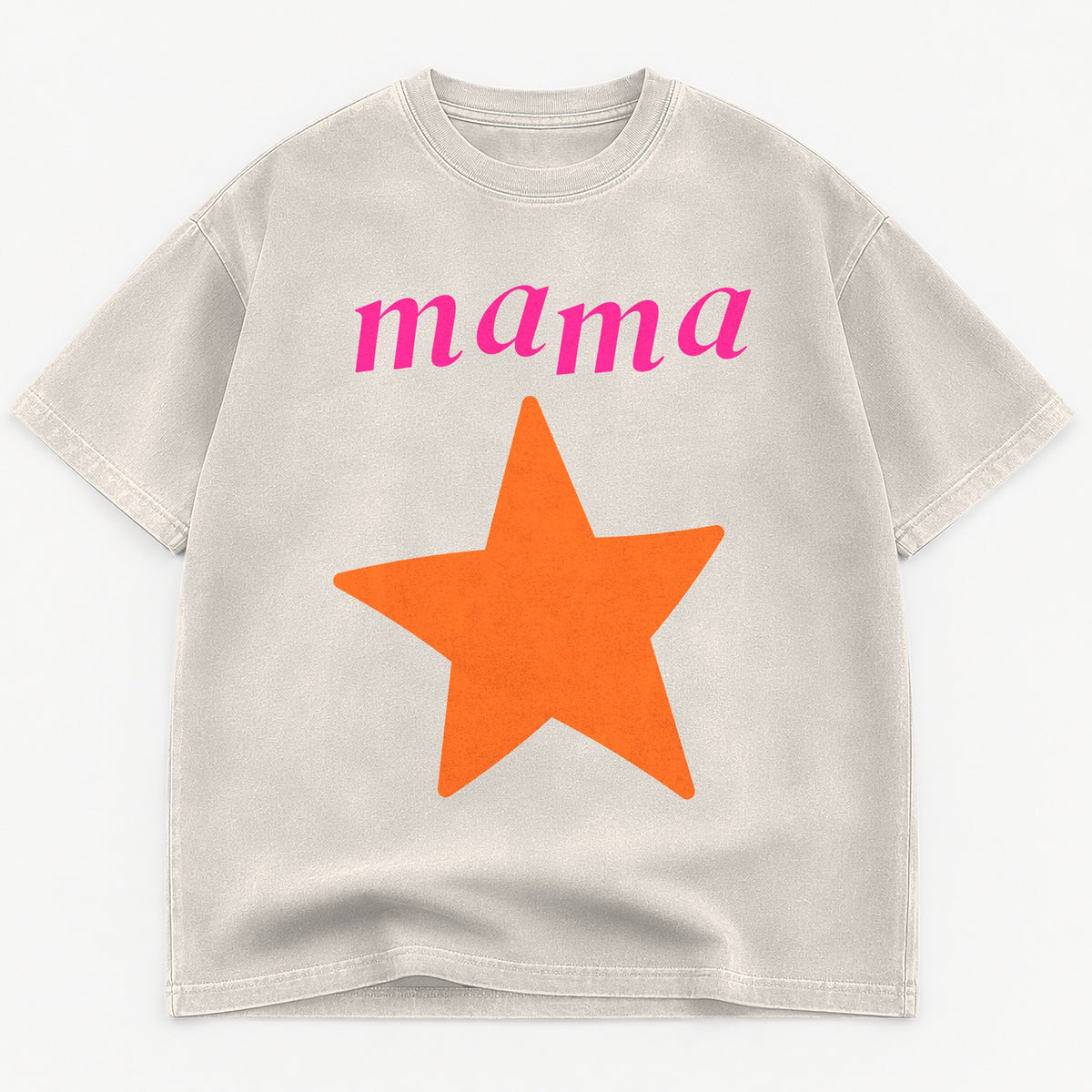 Mama Star graphic tee for women in Midnight Navy, oversized garment-dyed shirt by The Southern Thistle