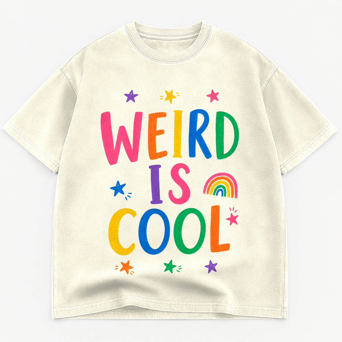 Weird Is Cool graphic tee for women in Black, oversized garment-dyed shirt by The Southern Thistle