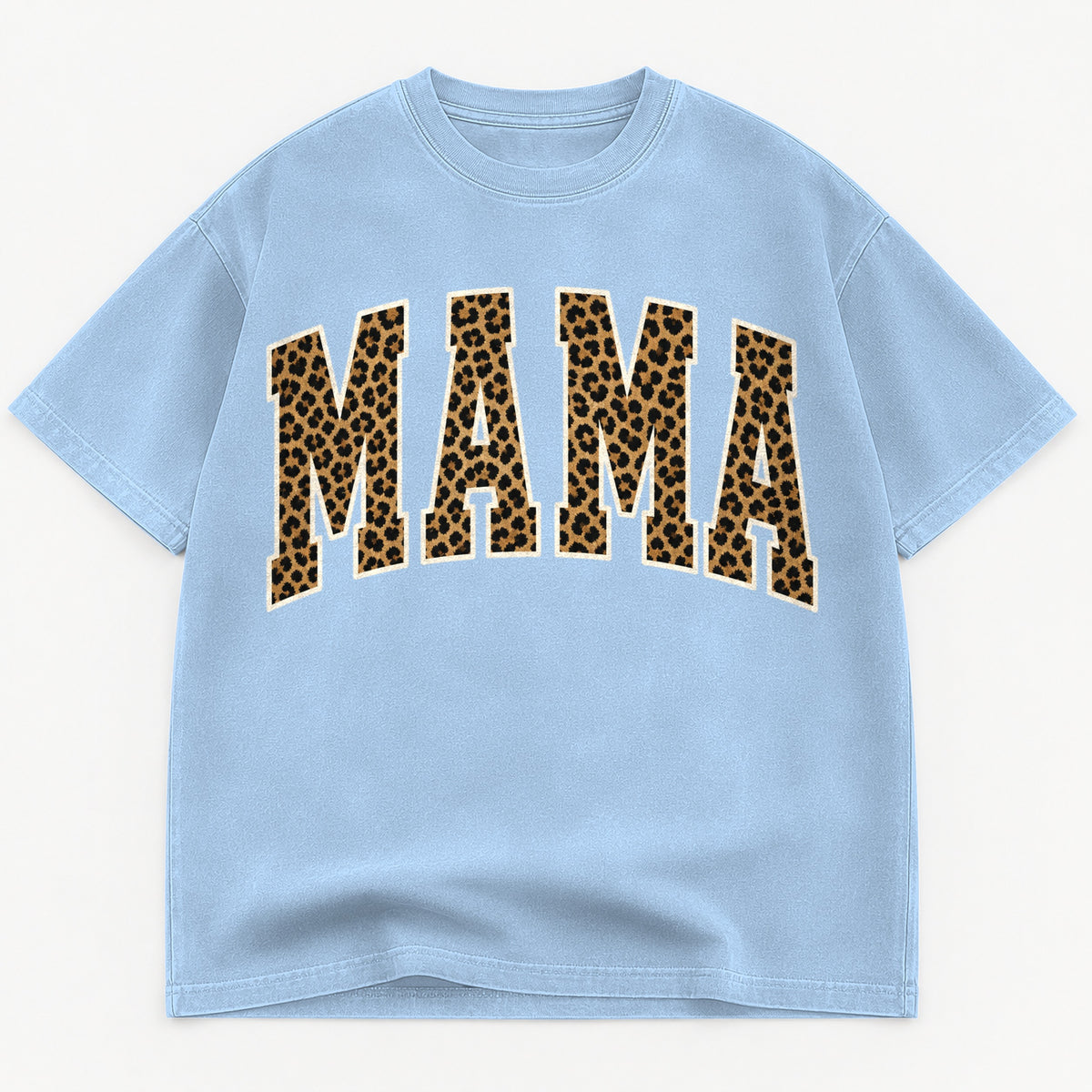 Mama Leopard graphic tee for women in Cream, oversized garment-dyed shirt by The Southern Thistle