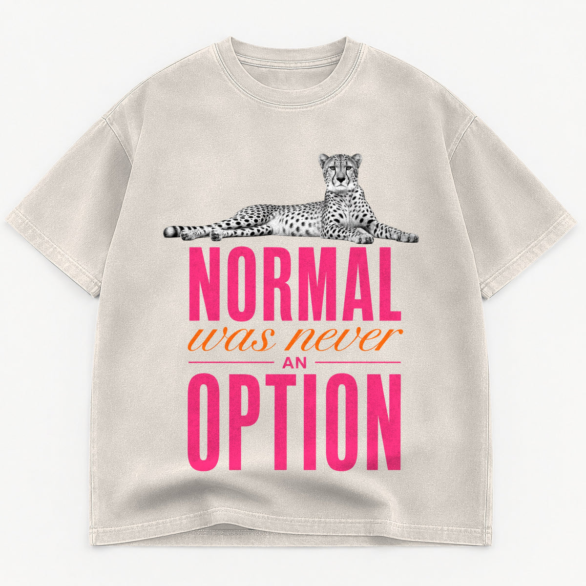 Normal Was Never An Option graphic tee for women in Cream, oversized garment-dyed shirt by The Southern Thistle