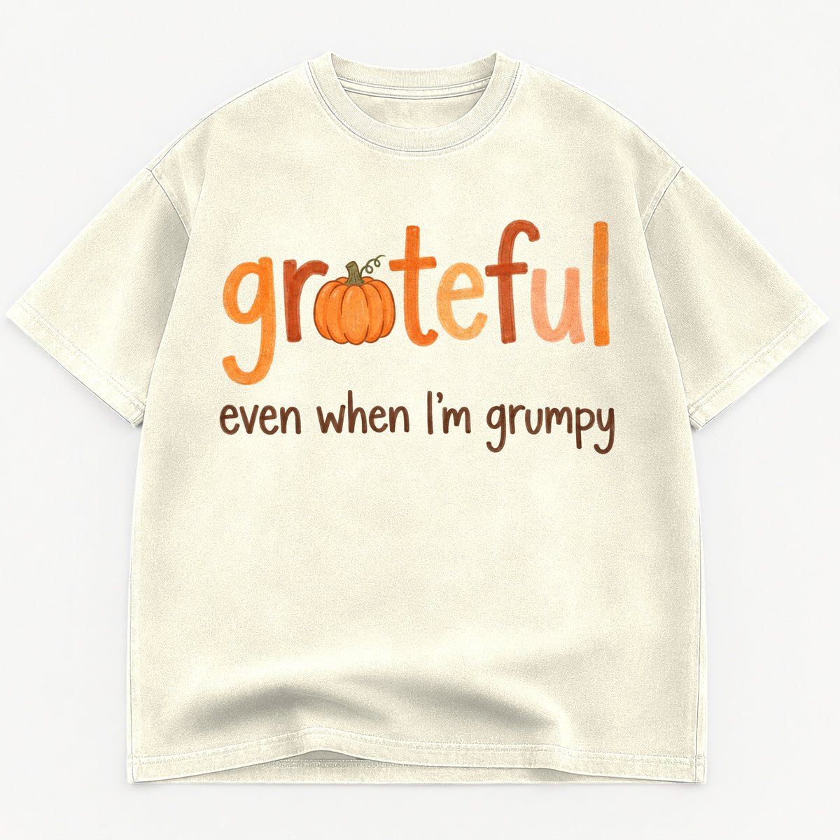 Grateful Even When Grumpy Pumpkin Marker Heavyweight Tee