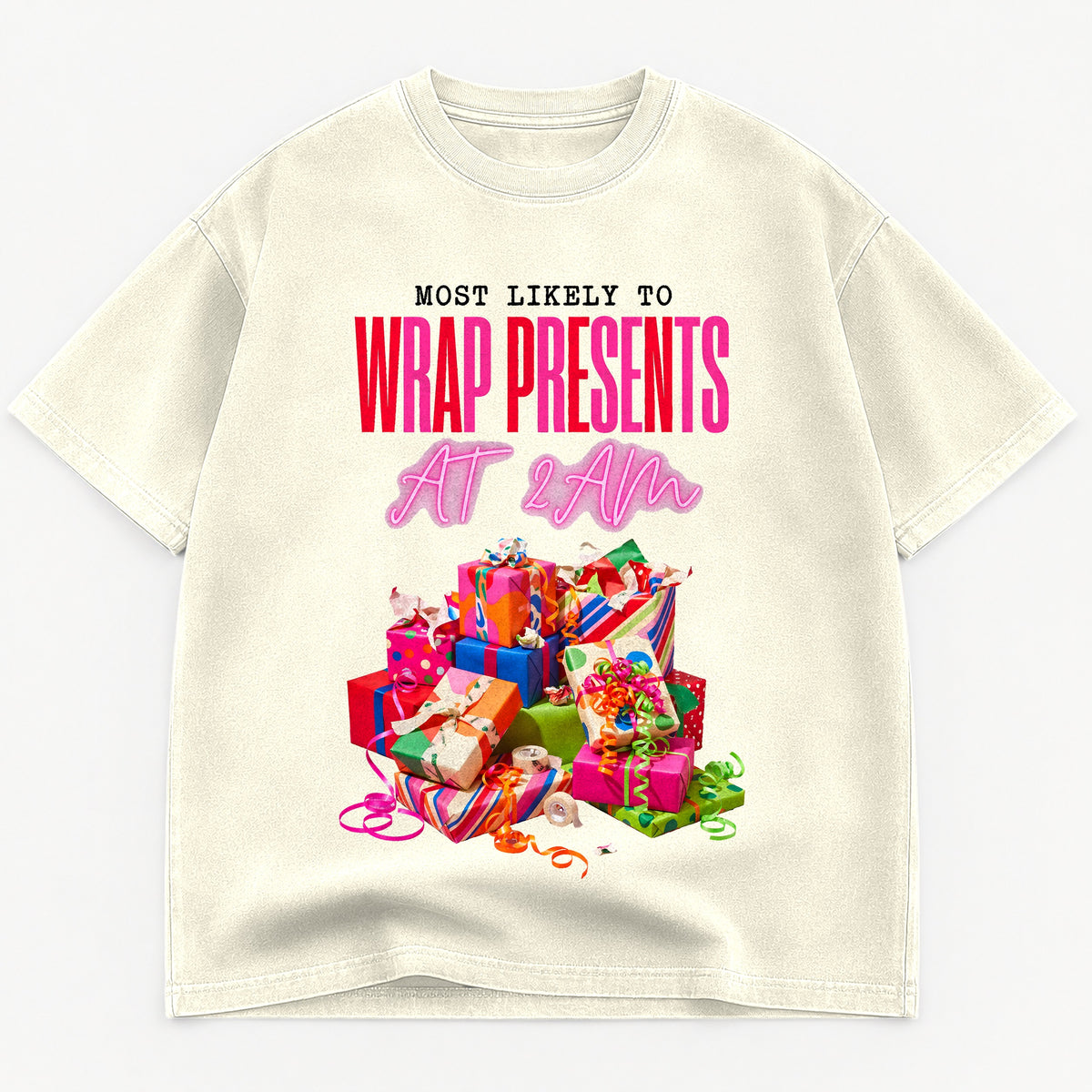Most Likely To Wrap Presents At 2AM Christmas Heavyweight Tee