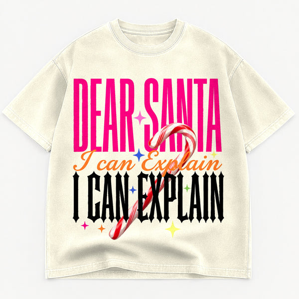 Dear Santa I Can Explain Funny Christmas Heavyweight Tee