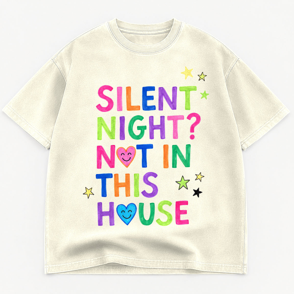 Silent Night Not In This House Funny Christmas Heavyweight Tee