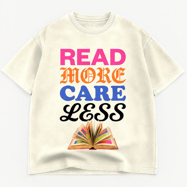 Read More Care Less Bookish Heavyweight Tee