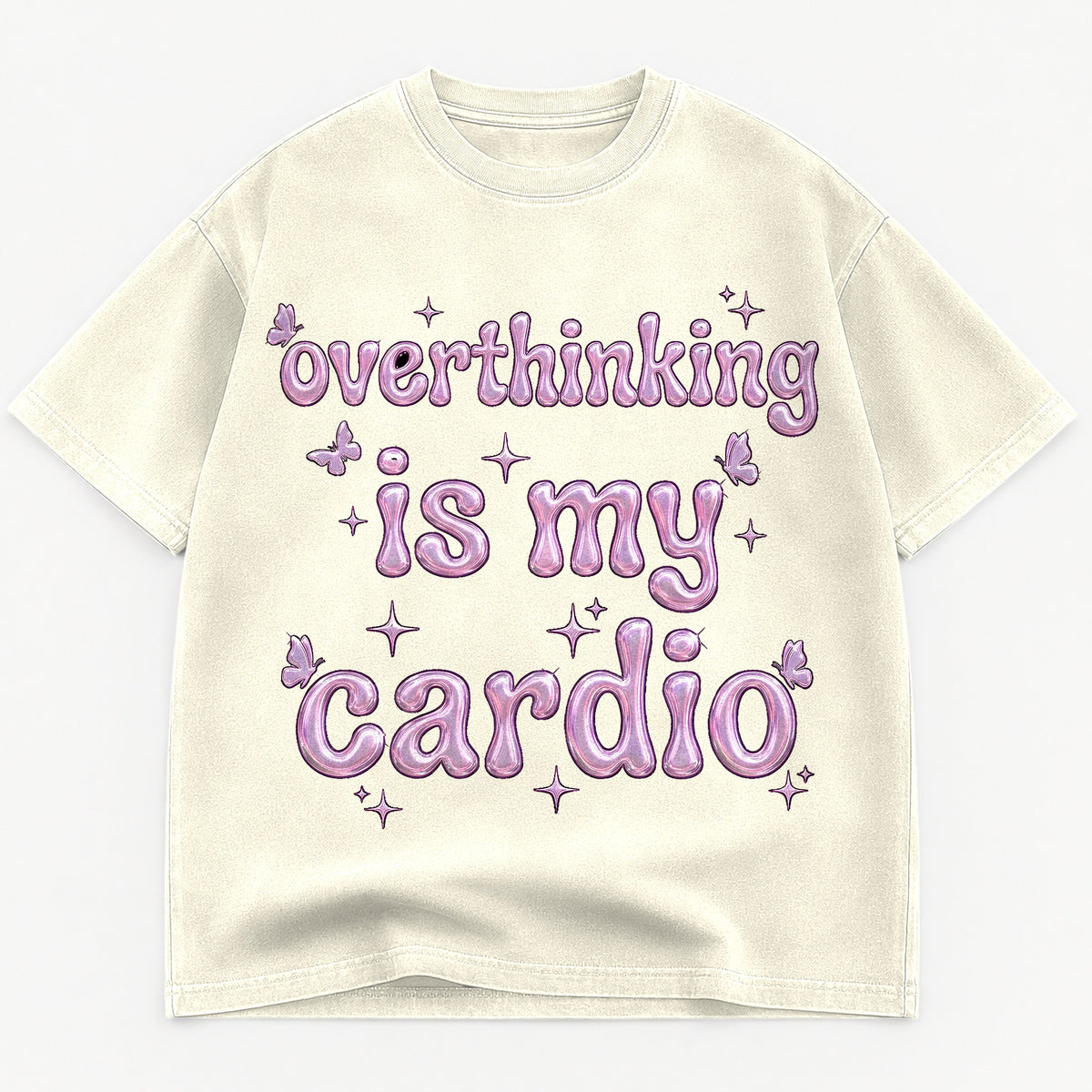 Overthinking Is My Cardio Y2K Bubble Heavyweight Tee