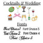 Embroidered Cocktail Napkins – Personalized Linen Napkins with Custom Icon Embroidery for Weddings & Hostess Gifts