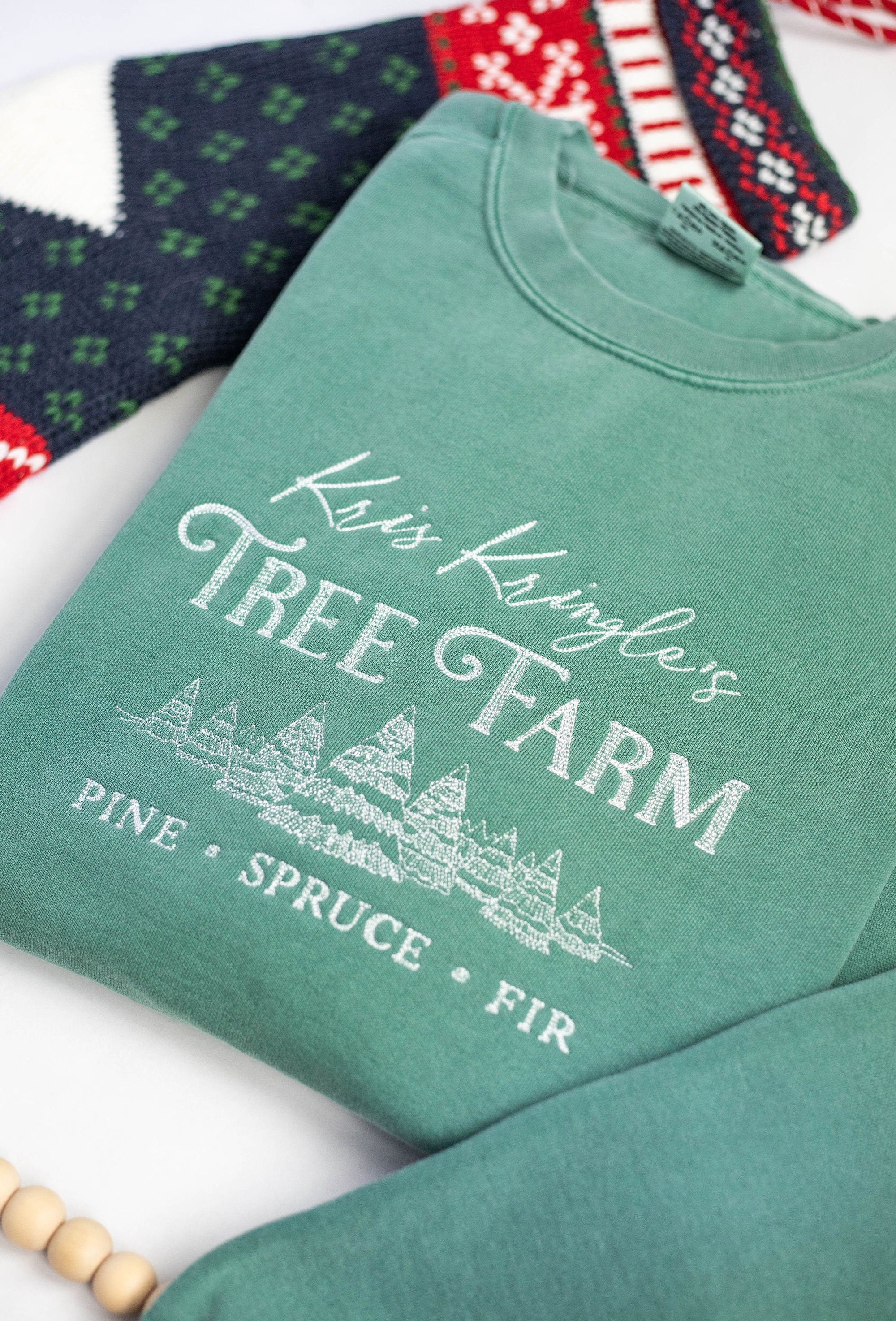 Christmas Tree Farm Embroidered Sweatshirt – Festive Holiday Crewneck
