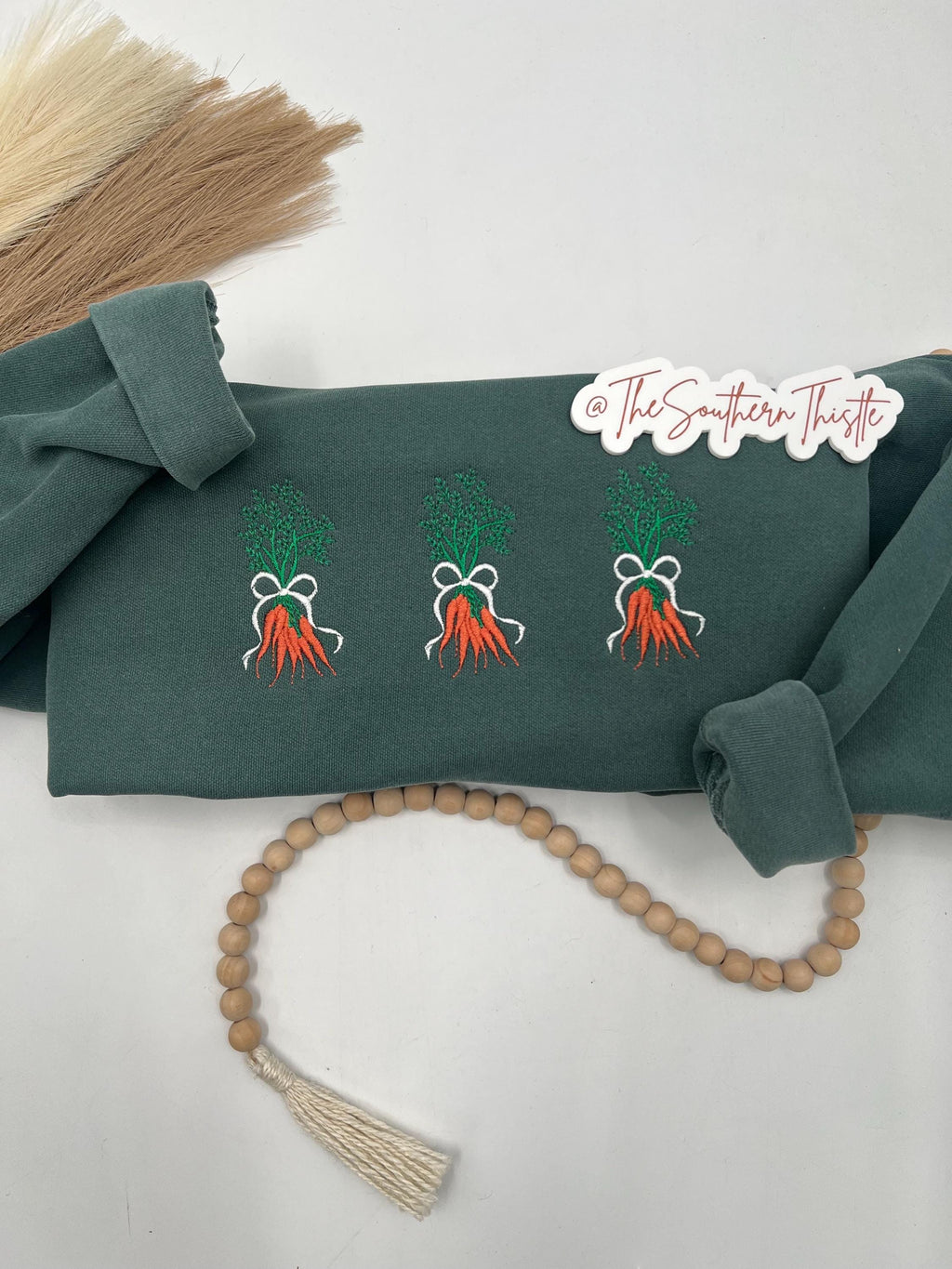 Carrot Sweatshirt, Cute Easter Gift, Spring Rabbit Apparel, Family Sweatshirt, Cute Easter Sweatshirt, Family Gift, Embroidered Apparel