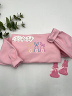 Pastel Bunny Trio Embroidered Sweatshirt – Cute Easter Crewneck