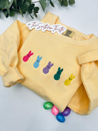 Embroidered Colorful Bunny Embroidered Sweatshirt – Cute Easter Crewneck