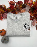 Pumpkin Ghost Embroidered Sweatshirt – Cute Halloween Pullover