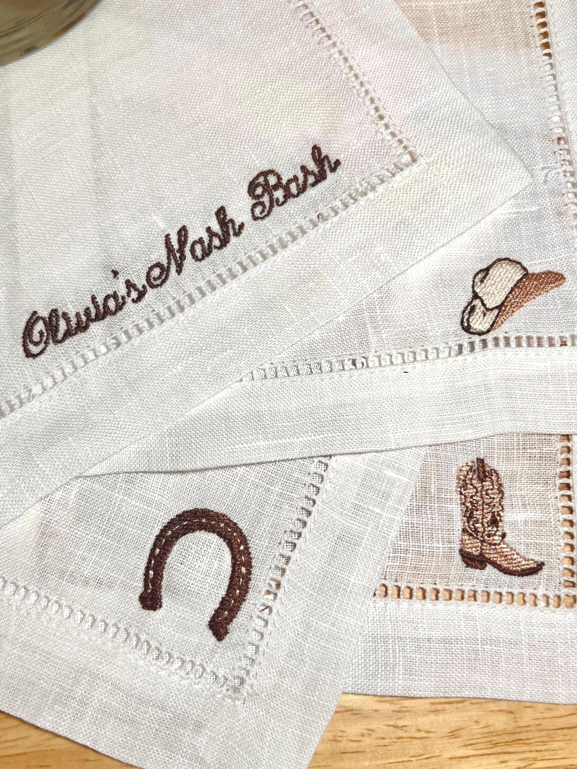 Embroidered Cocktail Napkins – Custom Linen Napkins | Personalized Wedding & Housewarming Gift