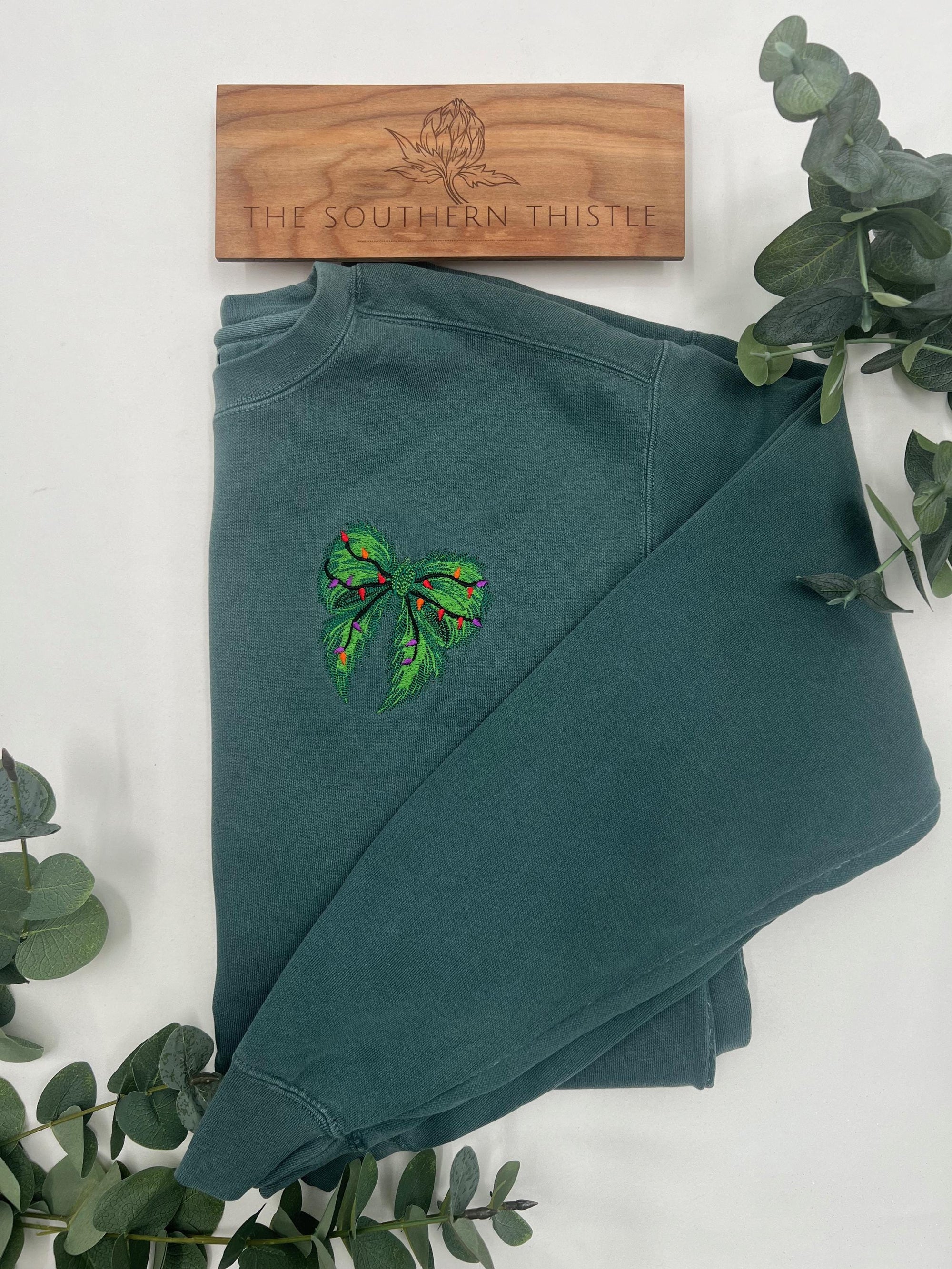 Embroidered Christmas Sweatshirt - Cozy Custom Holiday Crewneck Gift for Her