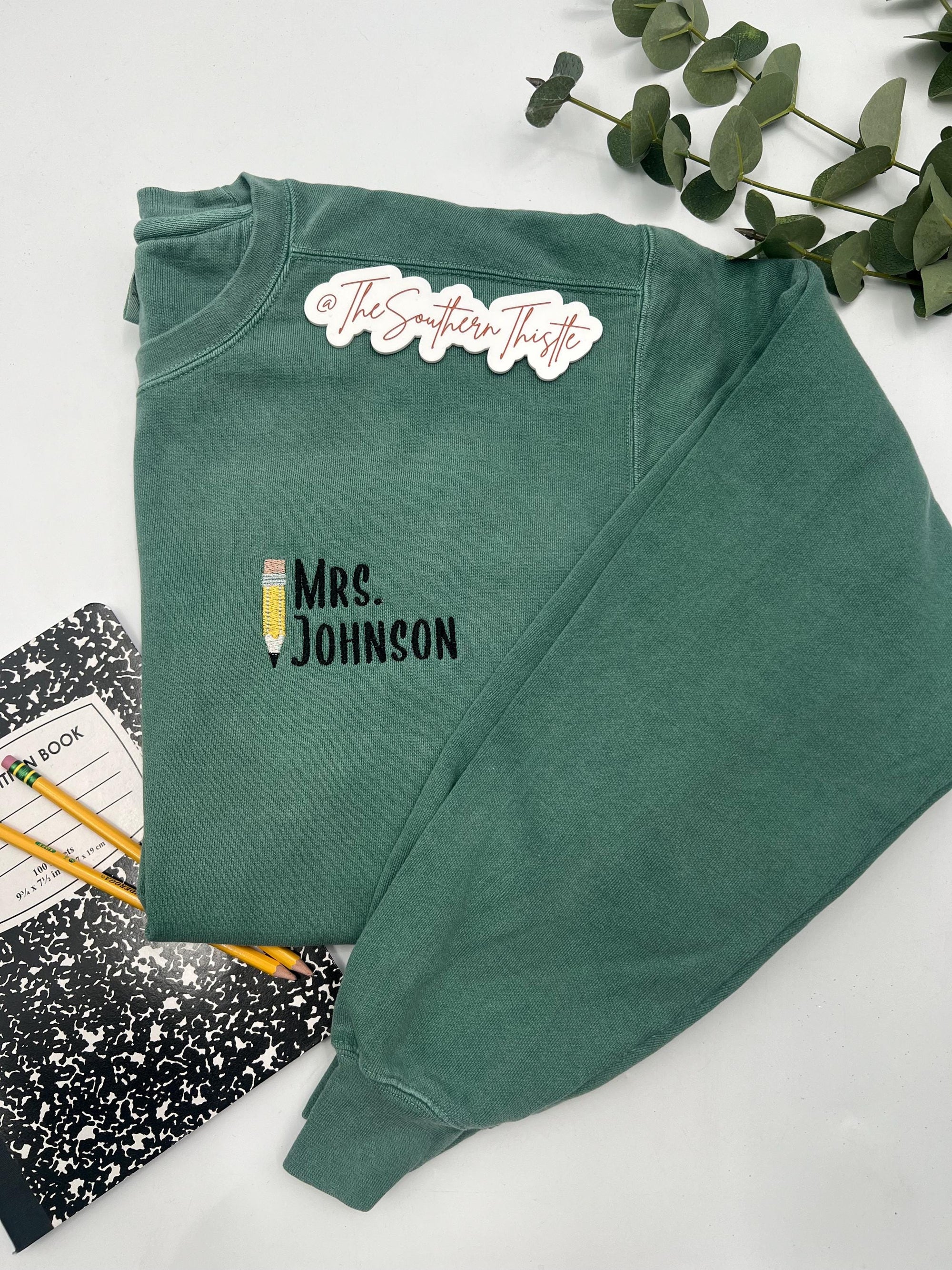 Teacher Name Sweatshirt | Custom Embroidered Crewneck | Back to School Gift | Teacher Appreciation Gift | Western Teacher Sweatshirt