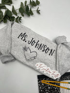 Custom Teacher Embroidered Sweatshirt – Personalized Classroom Crewneck