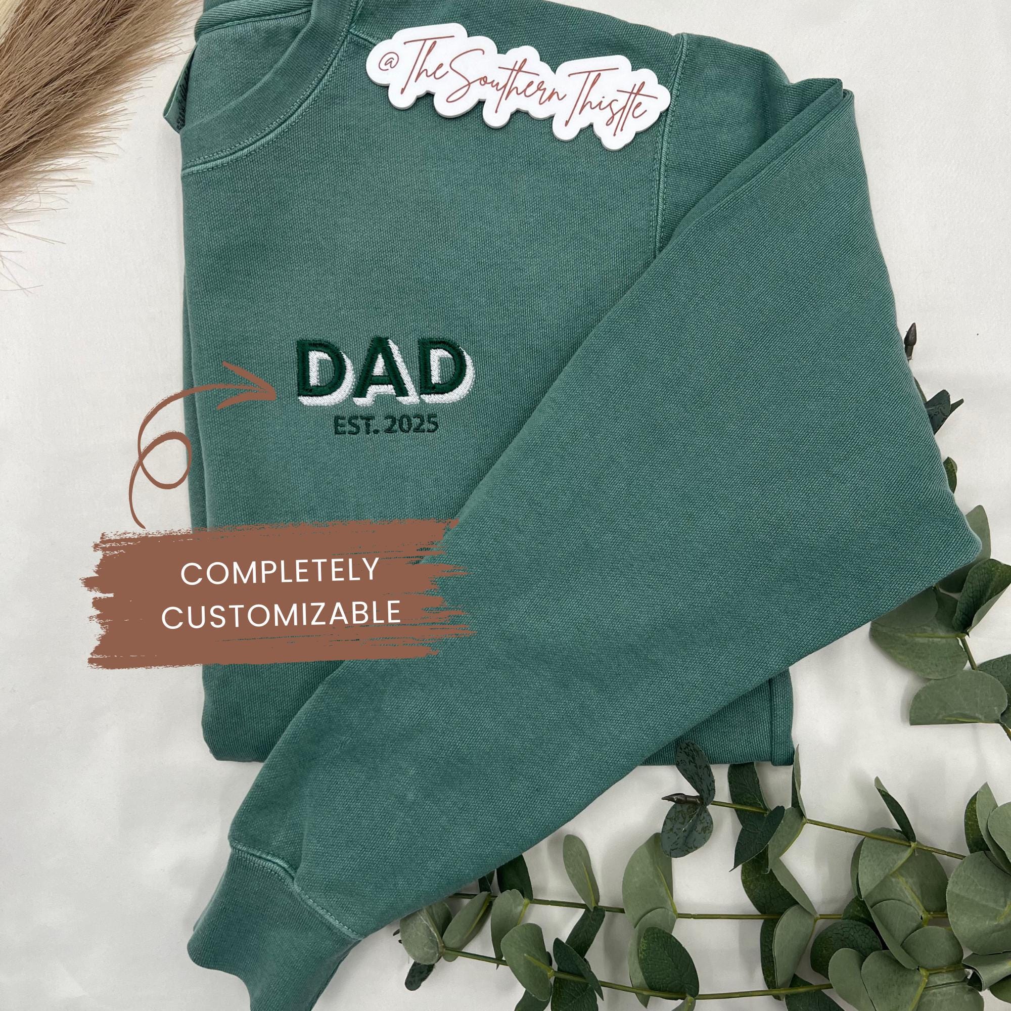 Personalized Dad Sweatshirt – Bold Two-Tone Embroidery