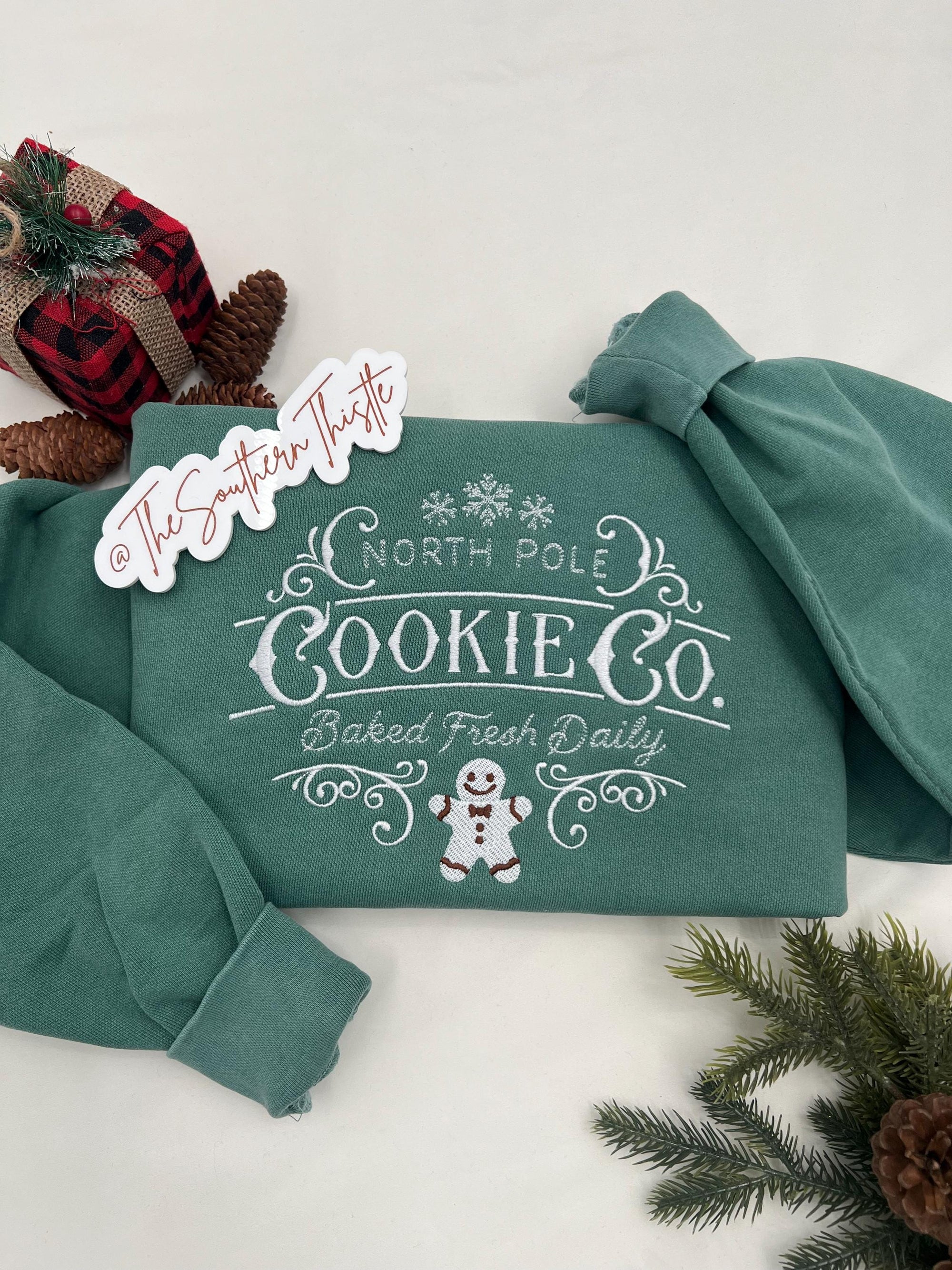 North Pole Vintage Christmas Sweatshirt - Cozy Embroidered Holiday Gift