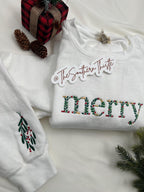 Embroidered Floral Christmas Sweatshirt - Cozy Custom Holiday Crewneck Gift