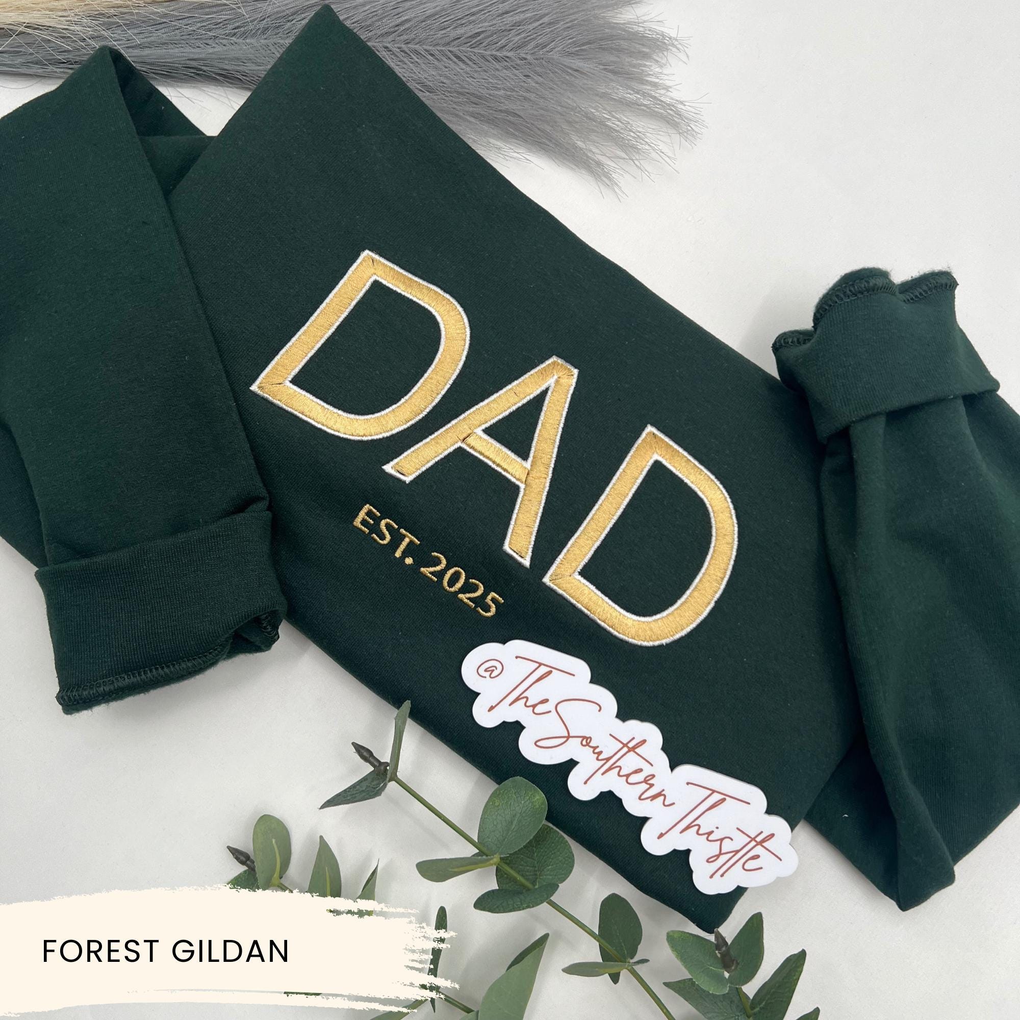 Custom Embroidered Dad Sweatshirt – Classic Varsity Block Design