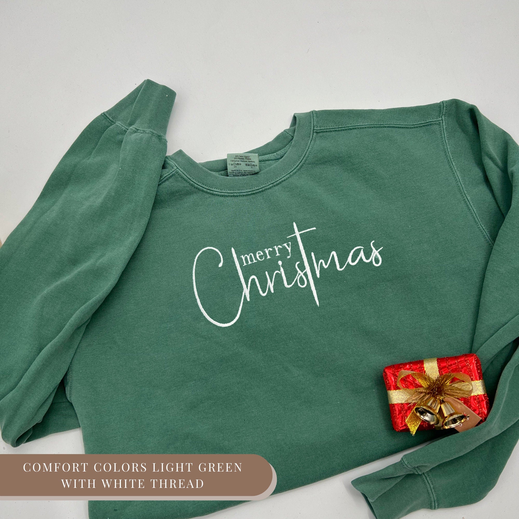 Embroidered Minimalist Christmas, Cute Winter Sweater, Christmas Women, Winter Shirt, Christmas Crewneck, Christmas Funny Sweatshirt