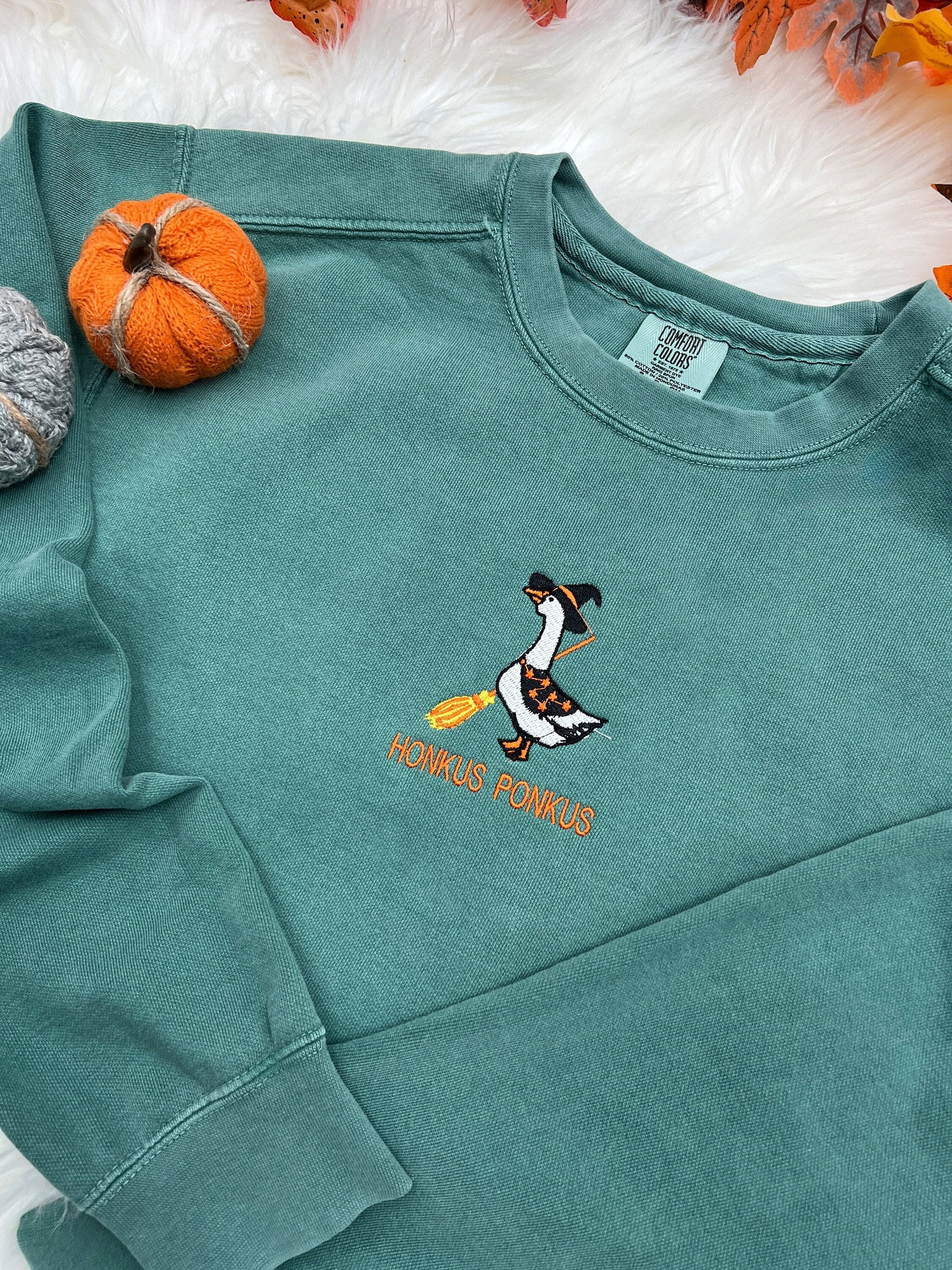 Honkus Ponkus Embroidered Sweatshirt – Funny Halloween Goose Pullover