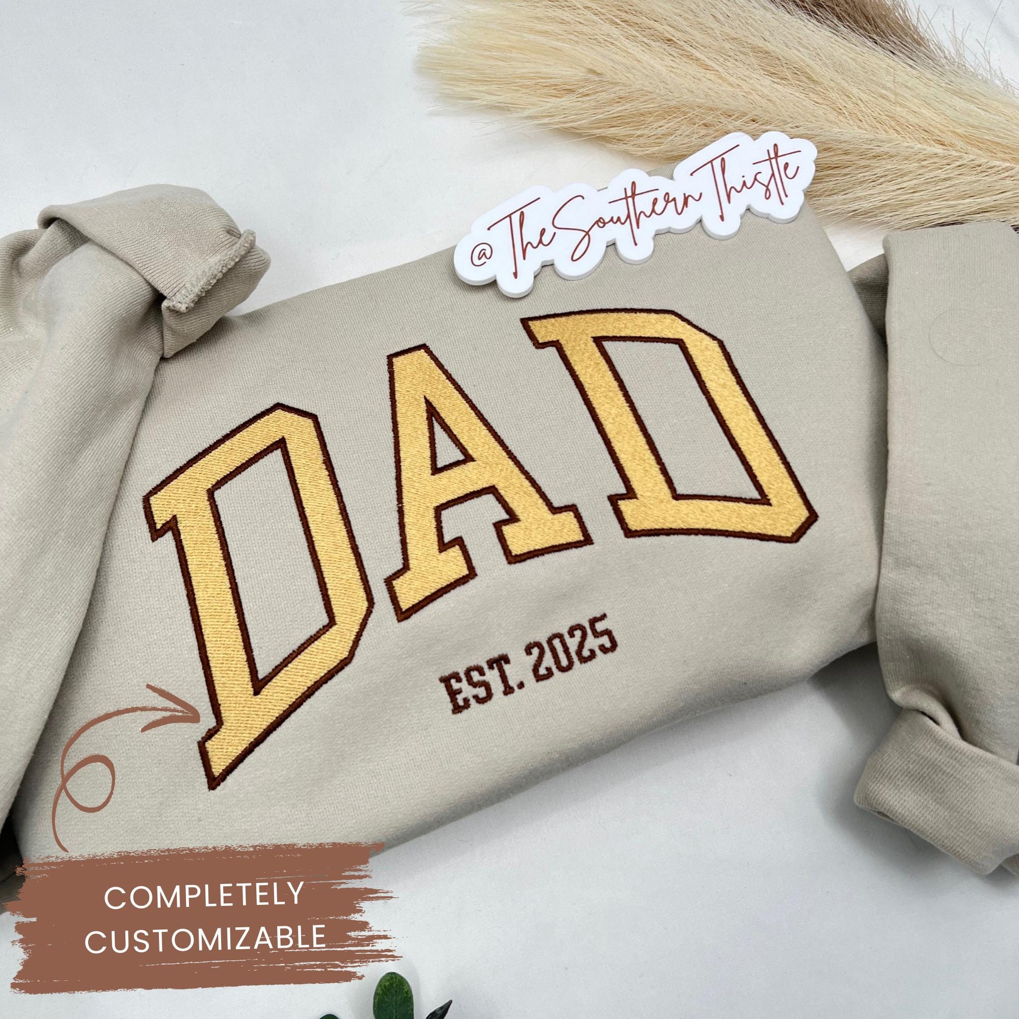 Personalized Dad Sweatshirt – Custom Varsity Name & Yea