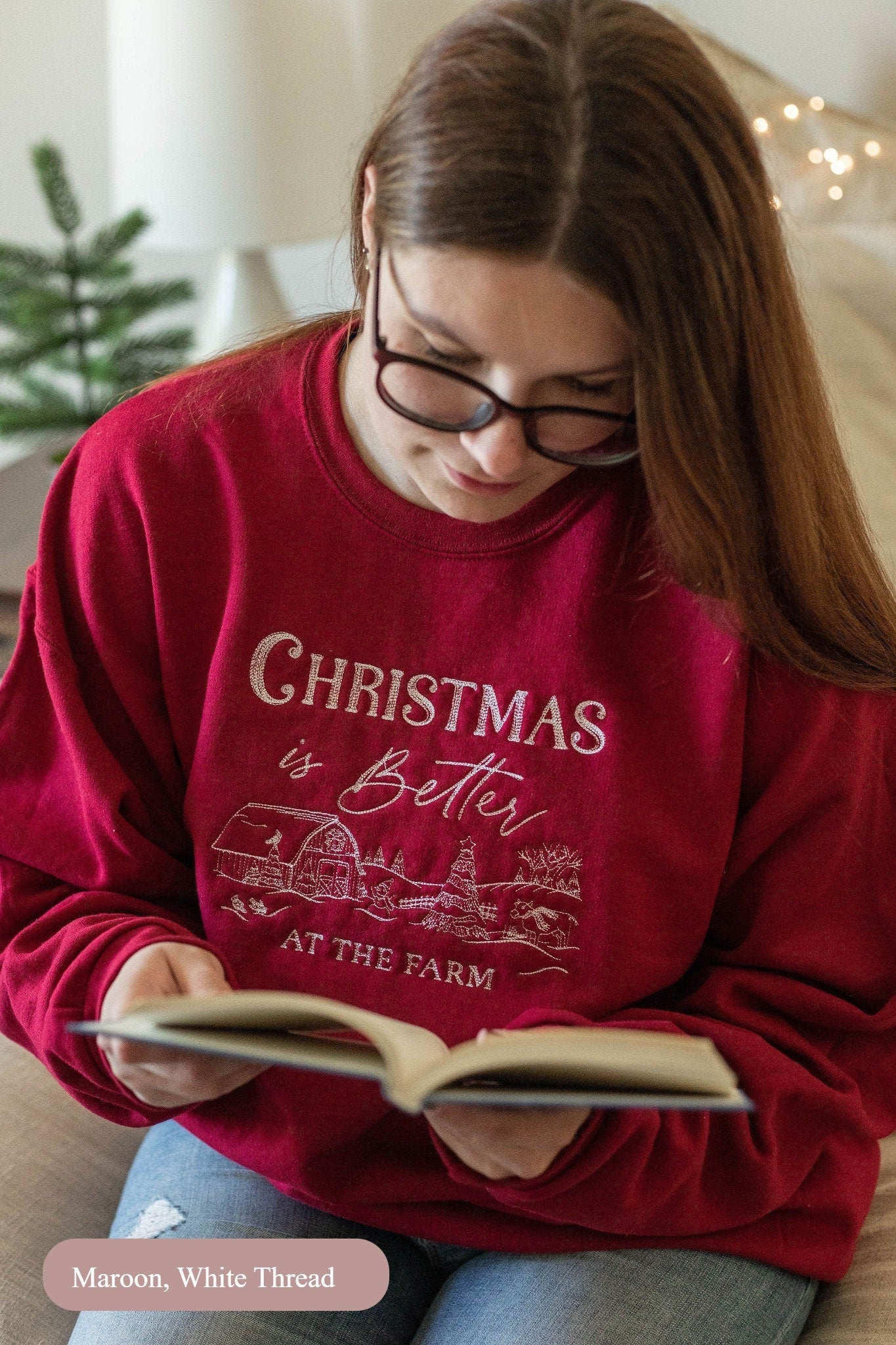 Christmas is Better at the Farm Embroidered Sweatshirt – Rustic Holiday Crewneck