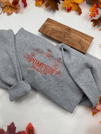 Pumpkin Season Embroidered Sweatshirt – Cozy Fall Crewneck